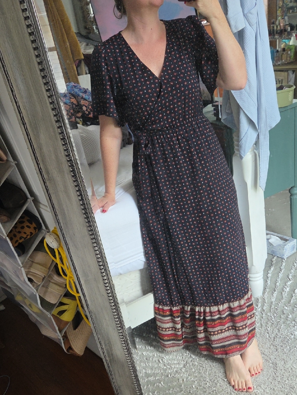 One Loved Babe Wrap Front Maxi Dress